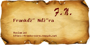 Frankó Nóra névjegykártya