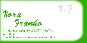 nora franko business card